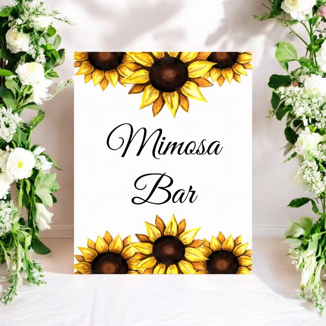 Affiche Bar à Mimosa Tournesol Jaune et Blanc Fleurs de Ma (Créateur téléchargé)