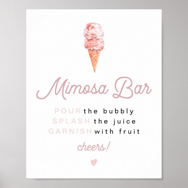 Affiche Bar à mimosas pour une baby shower rétro CLARA ave (Devant)