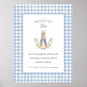 Affiche Bar à Mocktail Baby Shower Lapin de Conte de Fées
