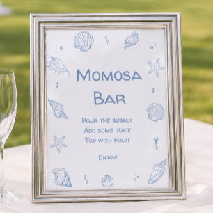 Affiche Bar à Momosa Fête de Naissance Bleu Côté Mer