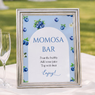 Affiche Bar à Momosa pour Baby Shower aux myrtilles pour m