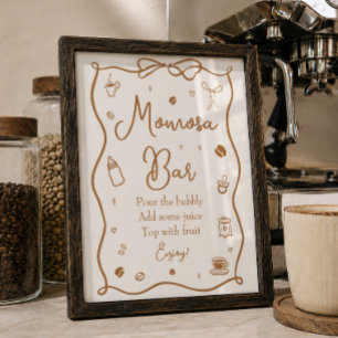Affiche Bar à Momosa pour Baby Shower Café Maman