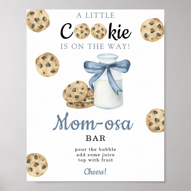 Affiche Bar à momosa pour baby shower de maman (Devant)