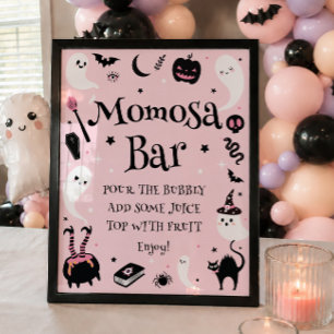 Affiche Bar à Momosa pour Fête Prénatale Halloween Bébé Fi