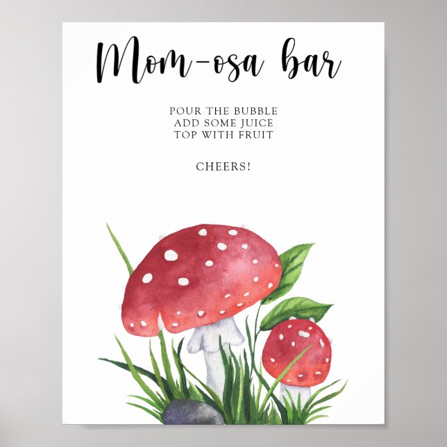 Affiche Bar à Momosa pour la baby shower Fungi (Devant)