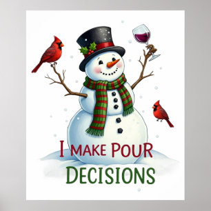 Affiche bar à neige de Noël à boire du vin de fête