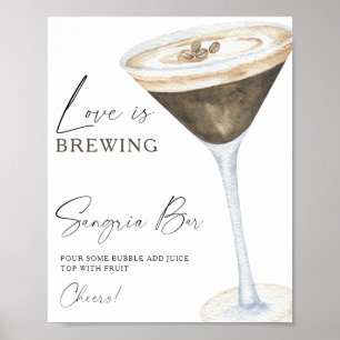 Affiche Bar à sangria Espresso Martini pour enterrement de
