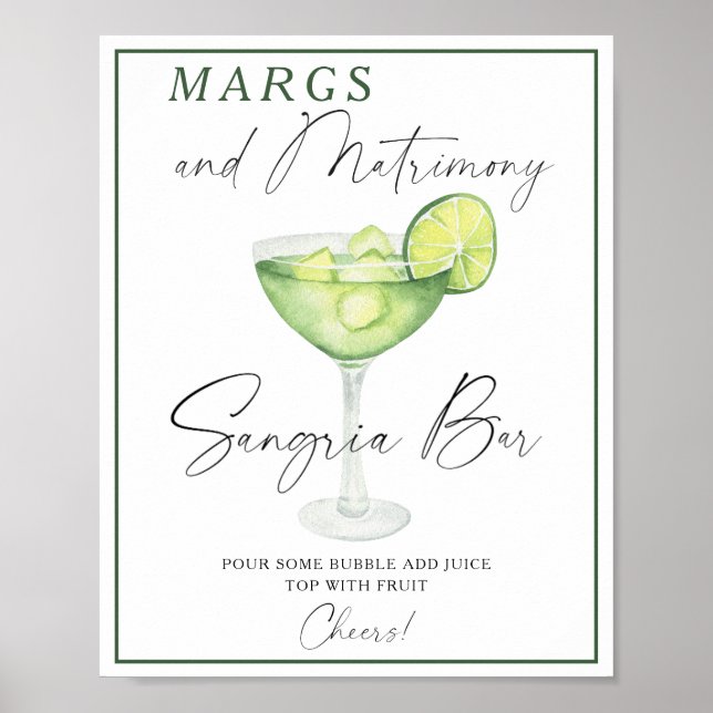 Affiche Bar à sangria pour la douche de mariée de Margarit (Devant)