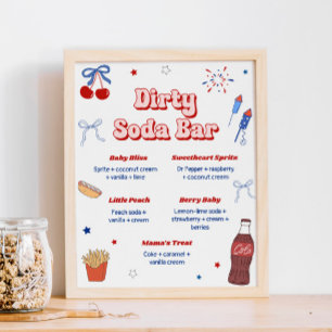 Affiche Bar à sodas sales pour Baby Shower American Girl