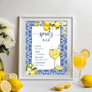 Affiche Bar à Spritz pour l'enterrement de vie de jeune fi