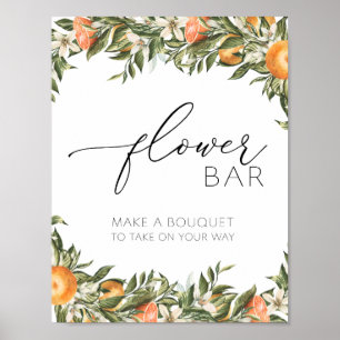 Affiche Bar Bouquet aux fleurs d'agrumes