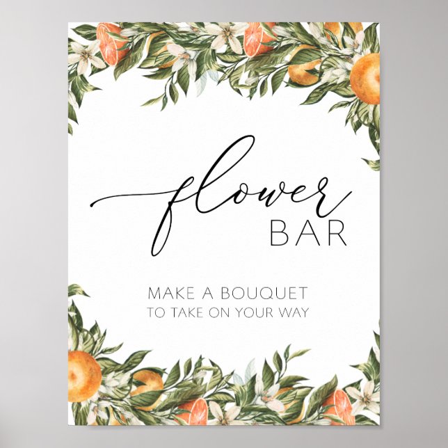 Affiche Bar Bouquet aux fleurs d'agrumes (Devant)