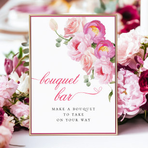 Affiche Bar Bouquet Fleur Rose Chaud