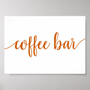 Affiche Bar Café Simple   Automne Orange Tout Événement Si