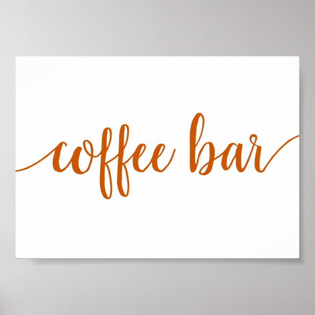 Affiche Bar Café Simple | Automne Orange Tout Événement Si (Devant)