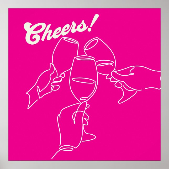 Affiche Bar Cheers d'amis de Modern Line Art (Devant)