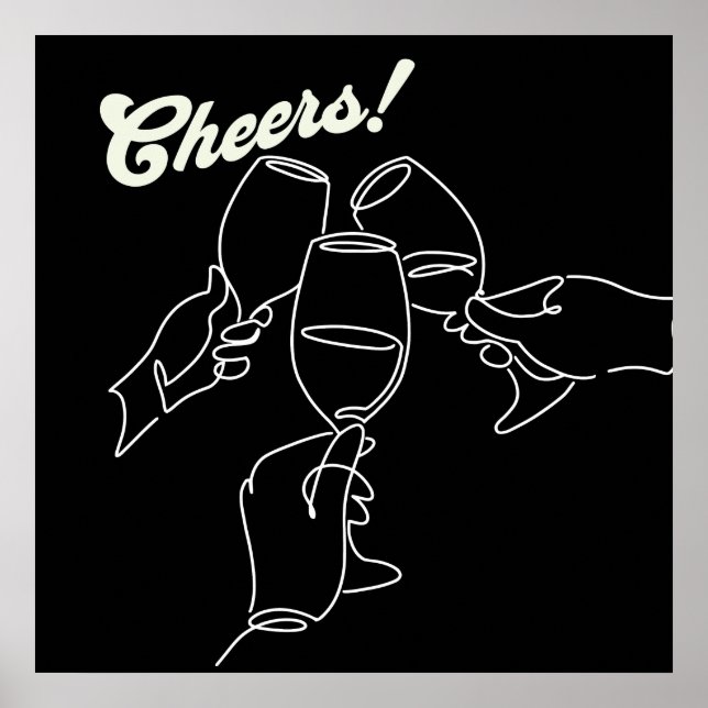 Affiche Bar Cheers d'amis de Modern Line Art (Devant)