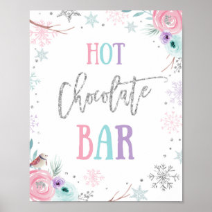 Affiche Bar Chocolat chaud cacao Hiver Anniversaire