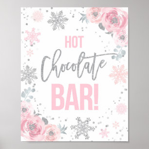 Affiche Bar Chocolat Chaud Pink Winter ONE derland Party