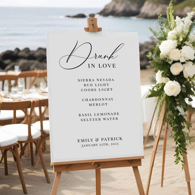 Affiche Bar Cocktail mariage Menu Élégant Moderne (Créateur téléchargé)