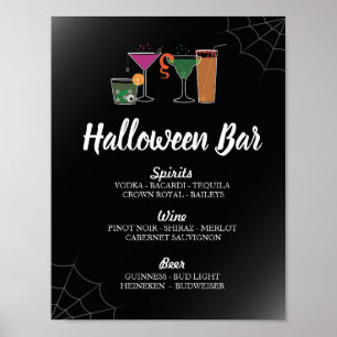 Affiche Bar Cocktails Gothique Halloween Signé Boissons