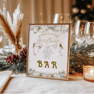 Affiche Bar de Baby shower à ligne de  à l'extérieur froid