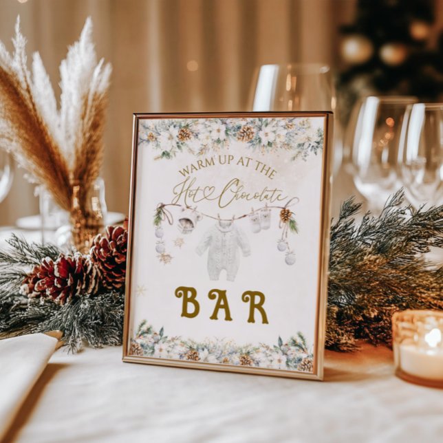 Affiche Bar de Baby shower à ligne de  à l'extérieur froid (Créateur téléchargé)