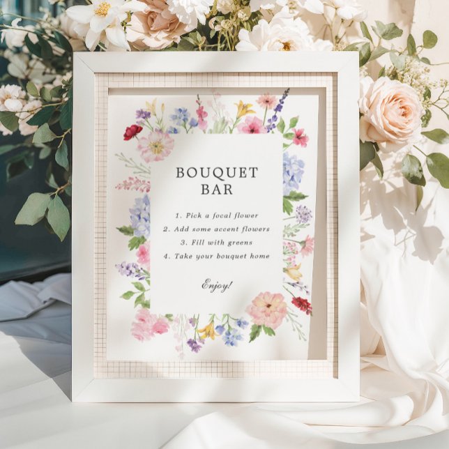 Affiche Bar de bouquet floral printanier (Créateur téléchargé)