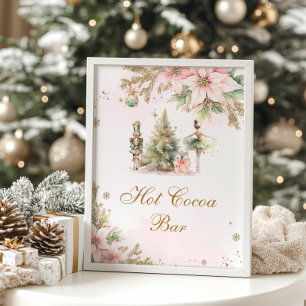Affiche Bar de cacao chaud Winter Onederland Casse-noisett