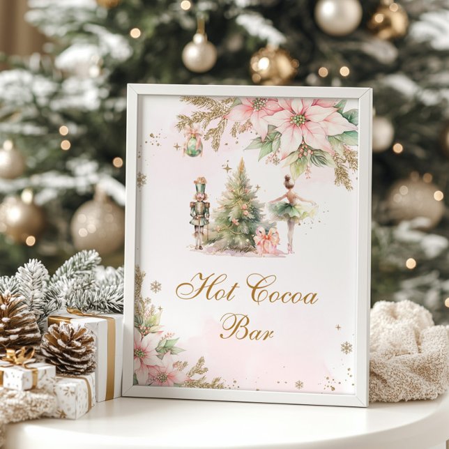 Affiche Bar de cacao chaud Winter Onederland Casse-noisett (Créateur téléchargé)