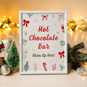 Affiche Bar de chocolat chaud de Noël