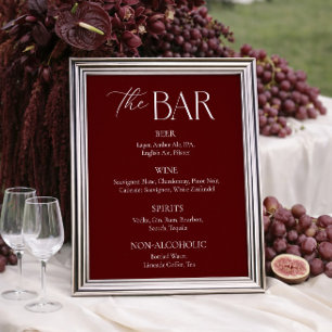 Affiche Bar de mariage Marron Moderne