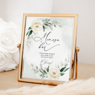 Affiche Bar de mimosa floral doré feuillage Greneery