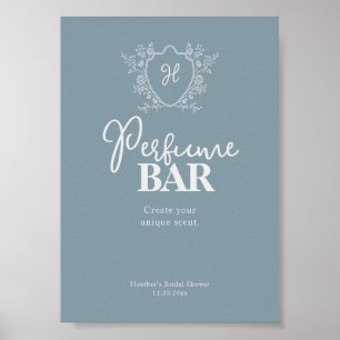 Affiche Bar de parfum Vintage Crest Blue