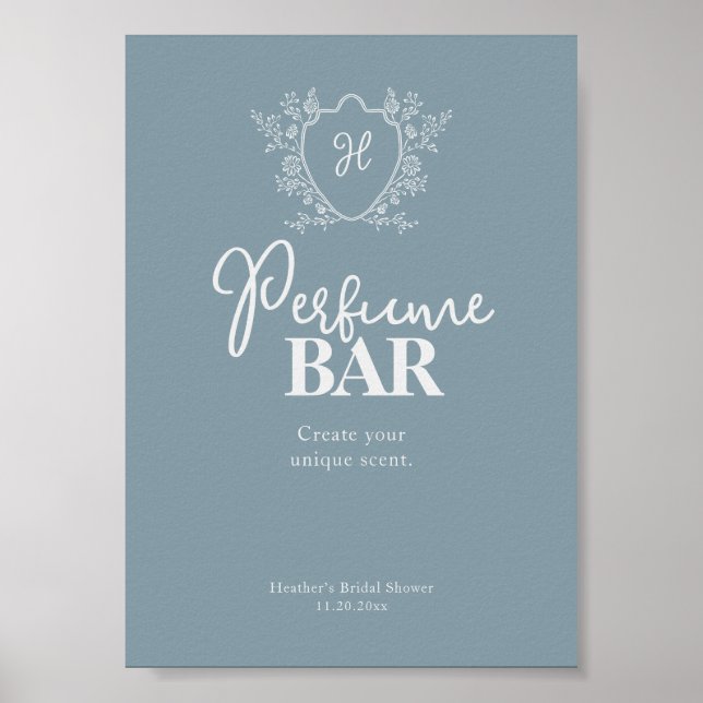 Affiche Bar de parfum Vintage Crest Blue (Devant)