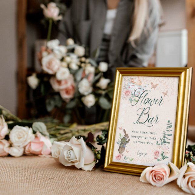 Affiche Bar Fleur Fairytale Vintage Alice Au Pays Des Merv (Flower Bar Fairytale Vintage Alice In Wonderland Poster)