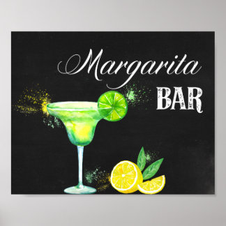 Affiche Bar Margarita avec Arrière - plan noir