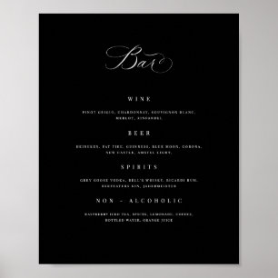 Affiche Bar mariage Menu Boisson Signet de réception Poste