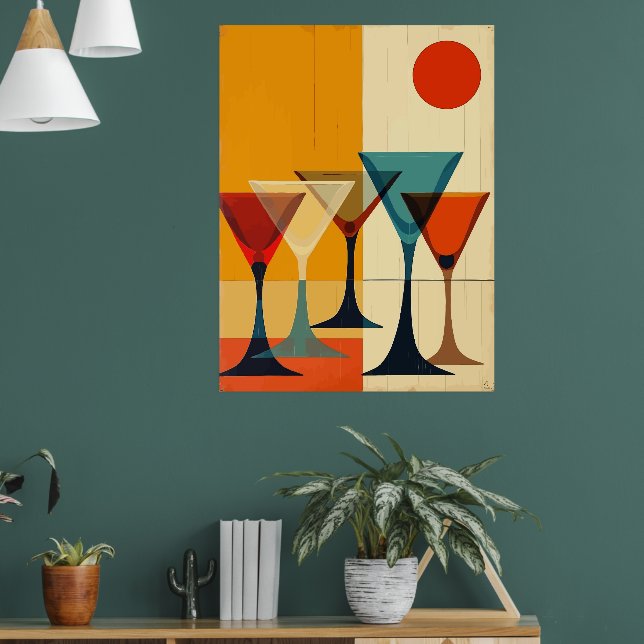 Affiche Bar Martini Moderne du Milieu du Siècle Art Vector (Salon 1)