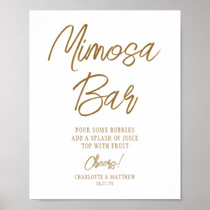 Affiche Bar Mimosa À votre santé Moderne Écriture manuscri