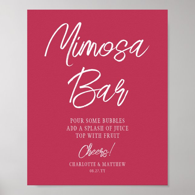 Affiche Bar Mimosa Acclamations Écriture Moderne Viva Mage (Devant)