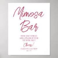 Bar Mimosa Acclamations Moderne Écriture Manuscrit