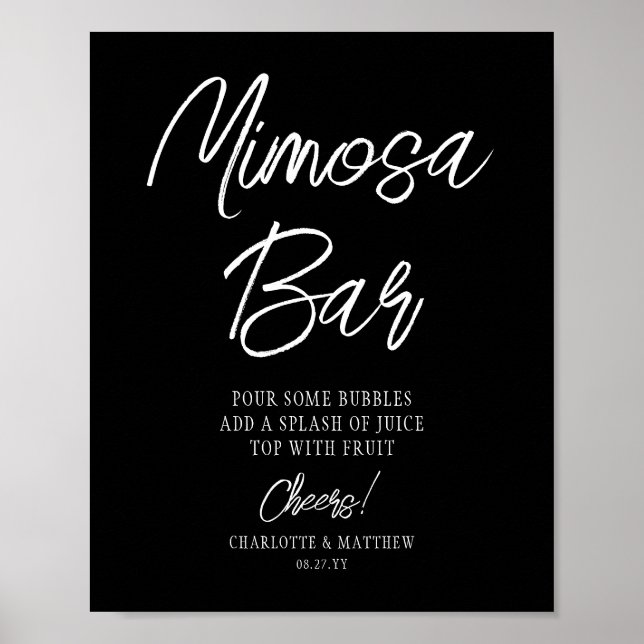 Affiche Bar Mimosa Félicitations Moderne Écriture Manuscri (Devant)