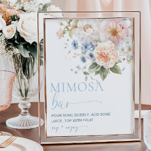 Affiche Bar Mimosa Floral Bleu Hargrove