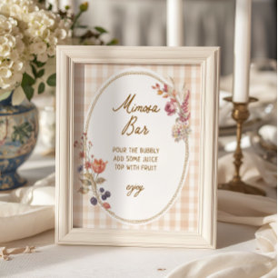 Affiche Bar Mimosa Gingham Coup de Foudre Cottage