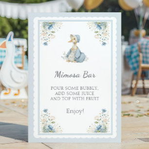 Affiche Bar Mimosa Oie Bébé Bleu Fille Baby Shower Floral