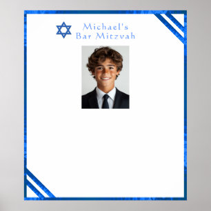 Affiche Bar Mitzvah Étoile Bleue de David Panneau de Signa