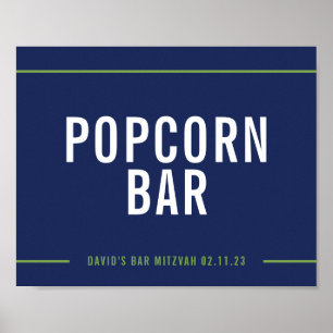 Affiche BAR MITZVAH SIGNAGE simple moderne marine vert