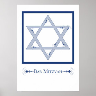 Affiche bar mitzvah (star de david elegance)