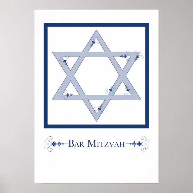 Affiche bar mitzvah (star de david elegance) (Devant)